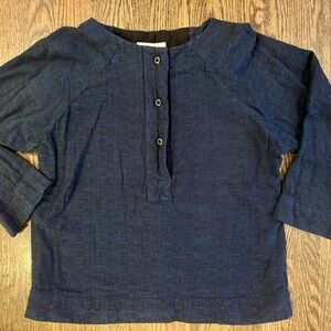 Ace & Jig Navy Blue Button-Up Top